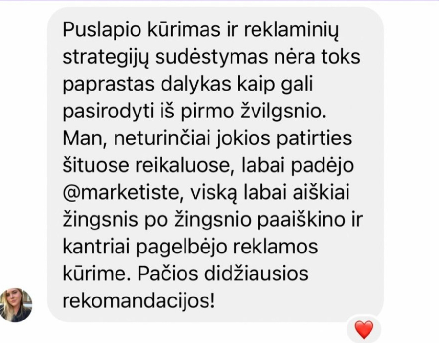 Dalyvės atsiliepimas