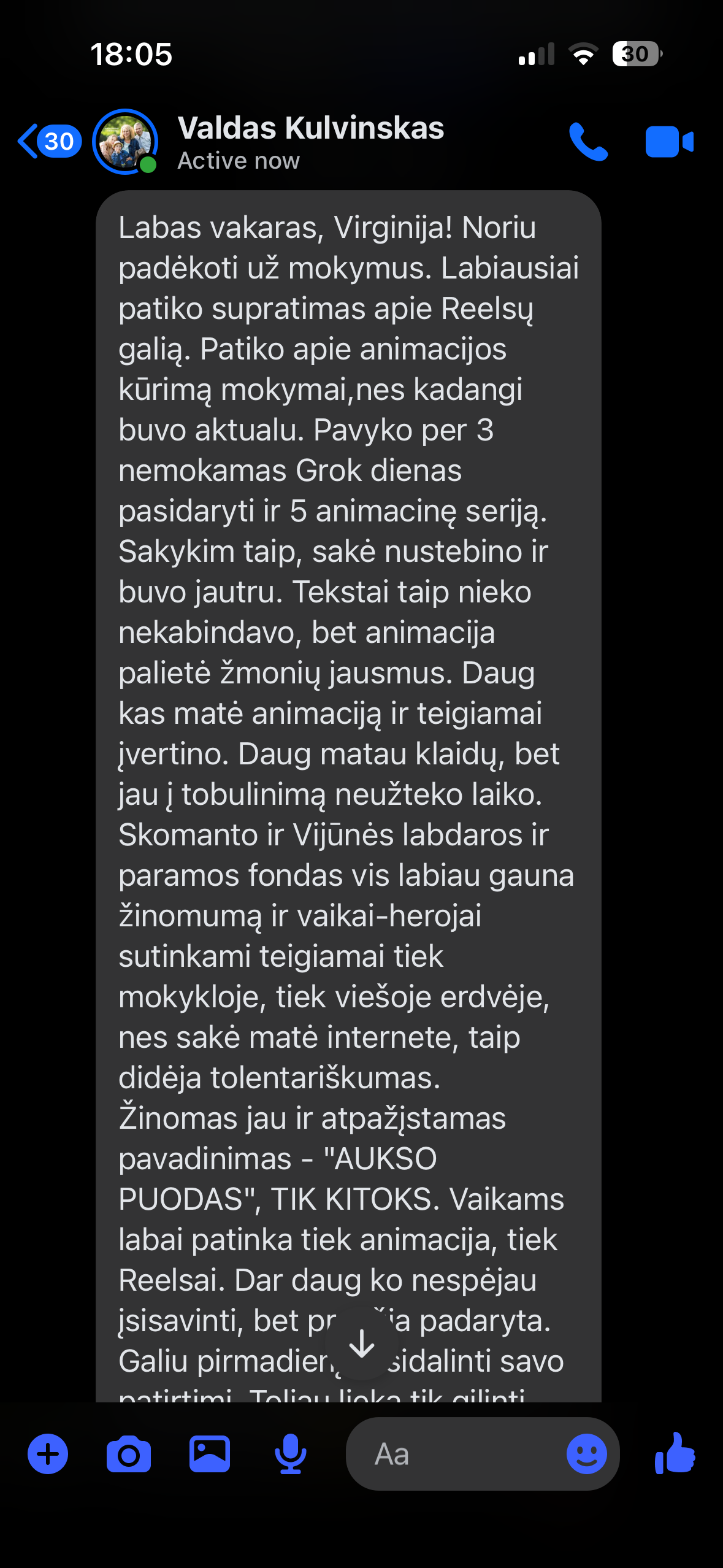 Dalyvės atsiliepimas